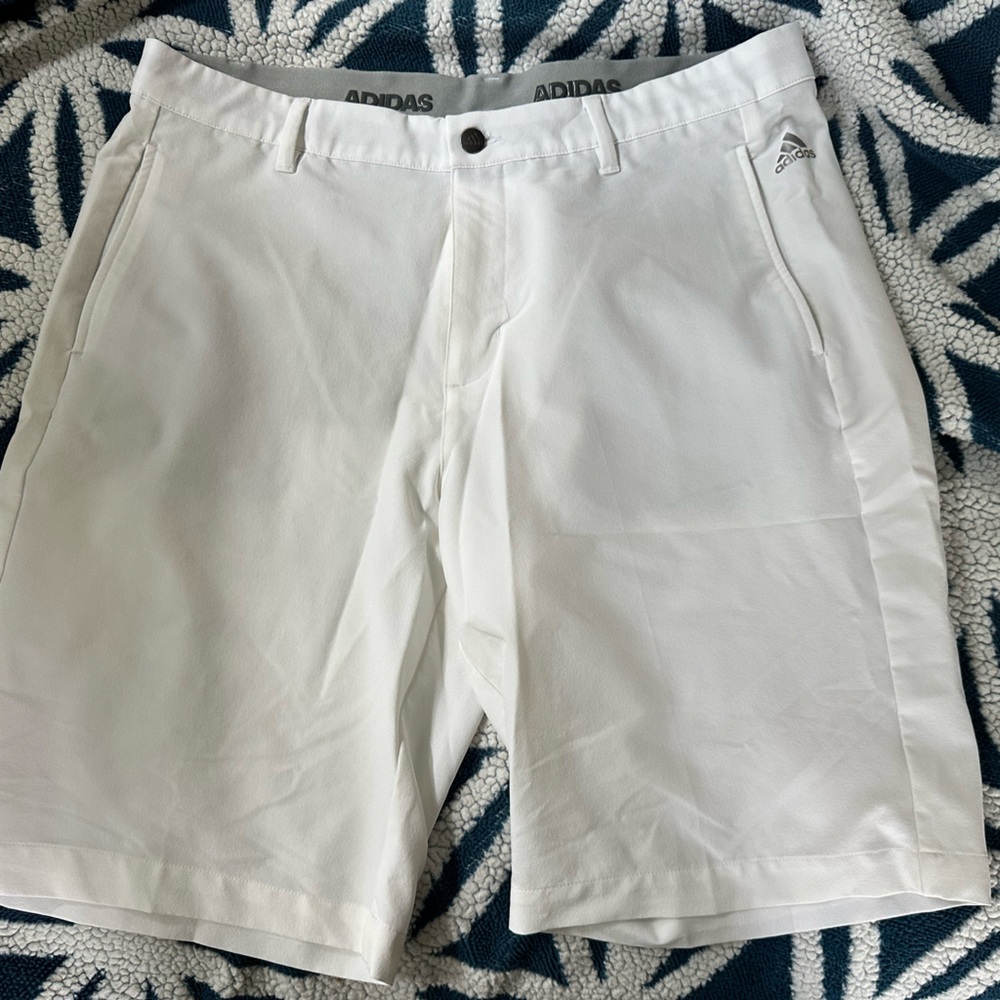 Adidas Gray and White Performance Shorts